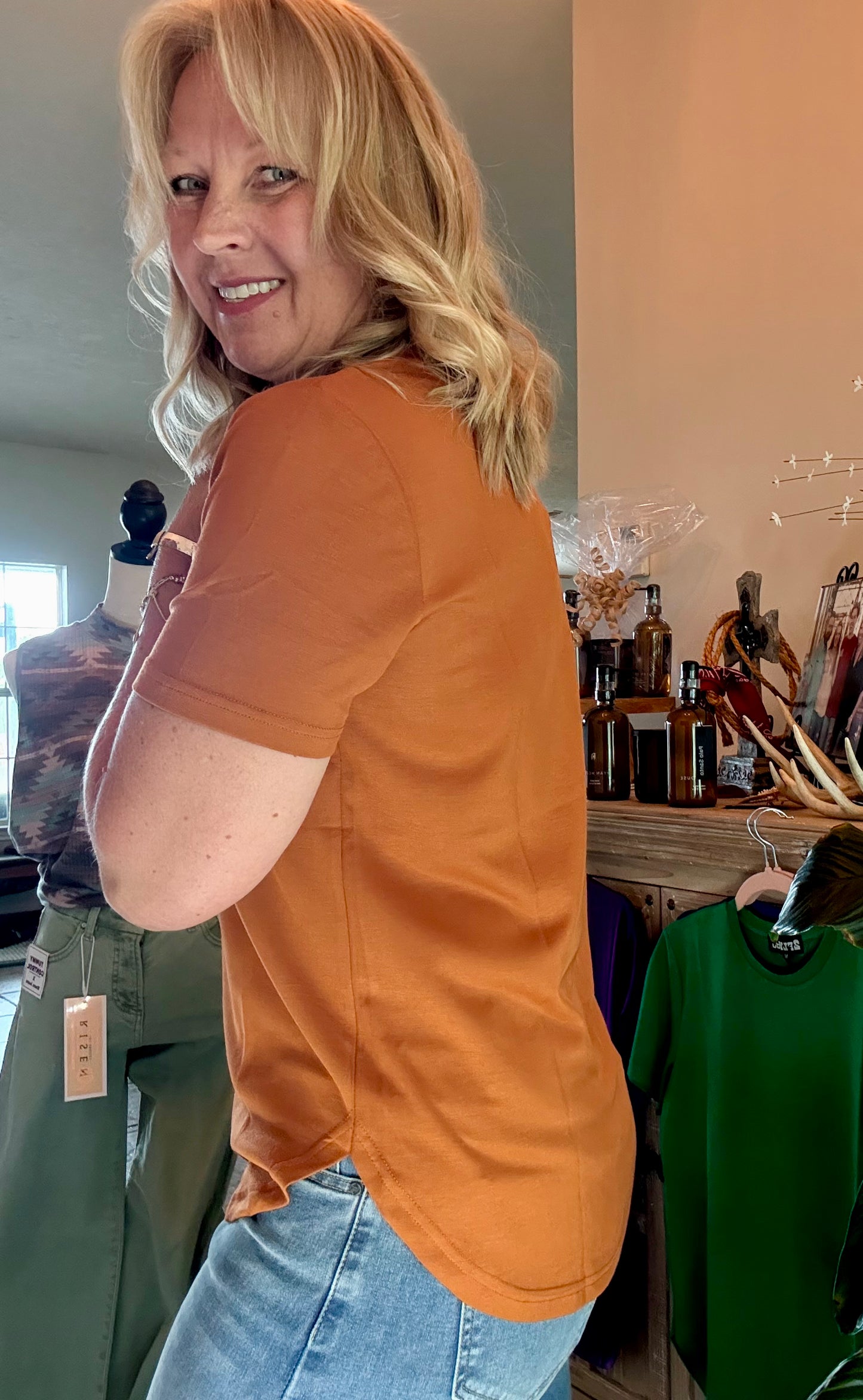 Cloud Basic Free Tee in Saddle