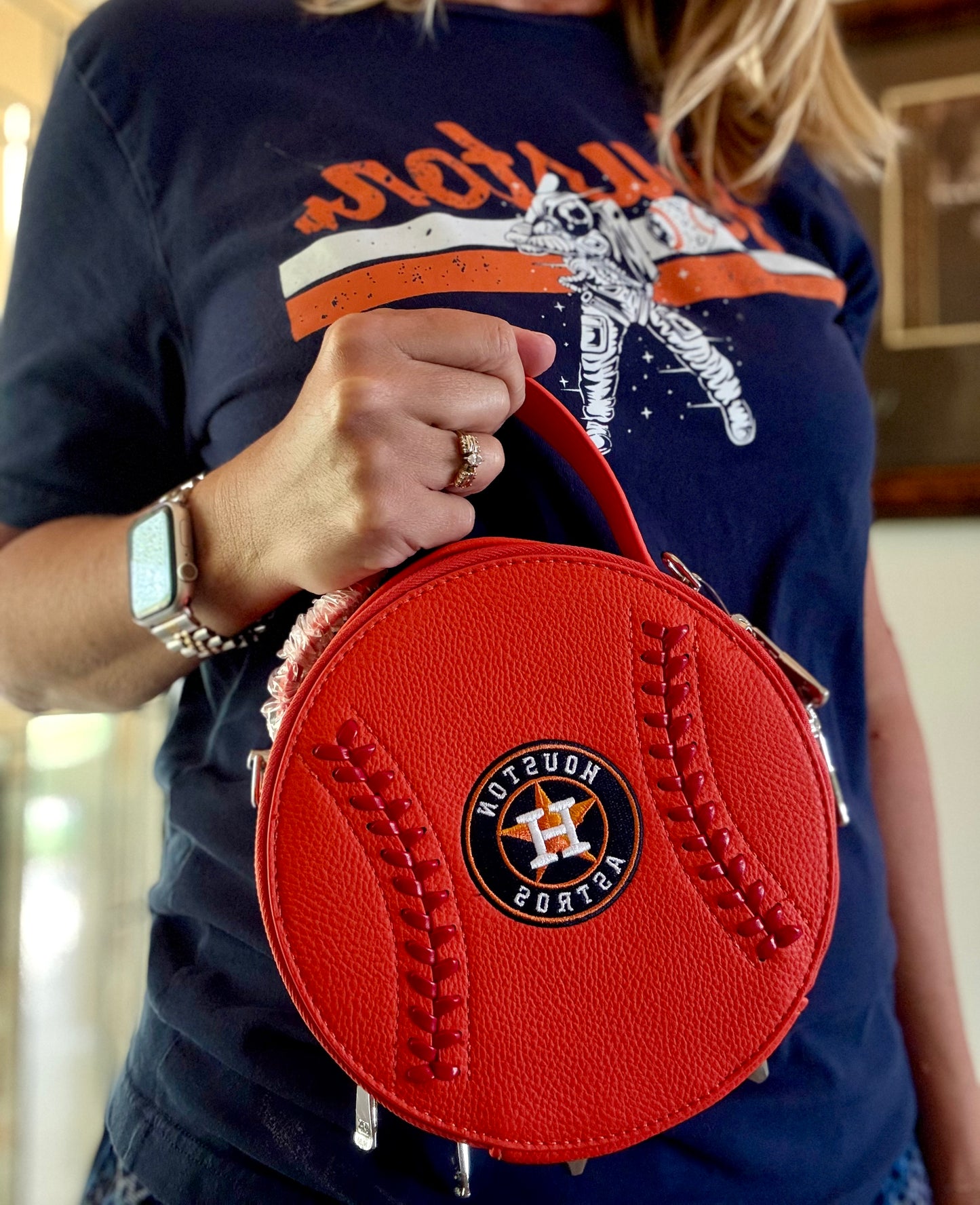 Astros Round Orange Crossbody