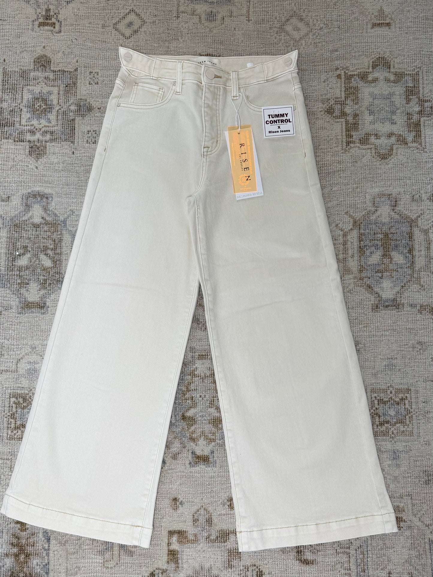 Risen High Rise Wide Leg with Adjustable Waistband Pant