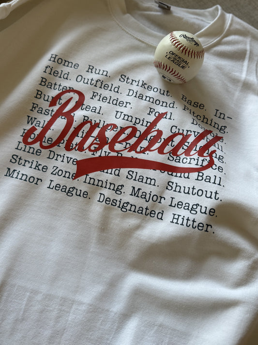 Baseball Words Crewneck