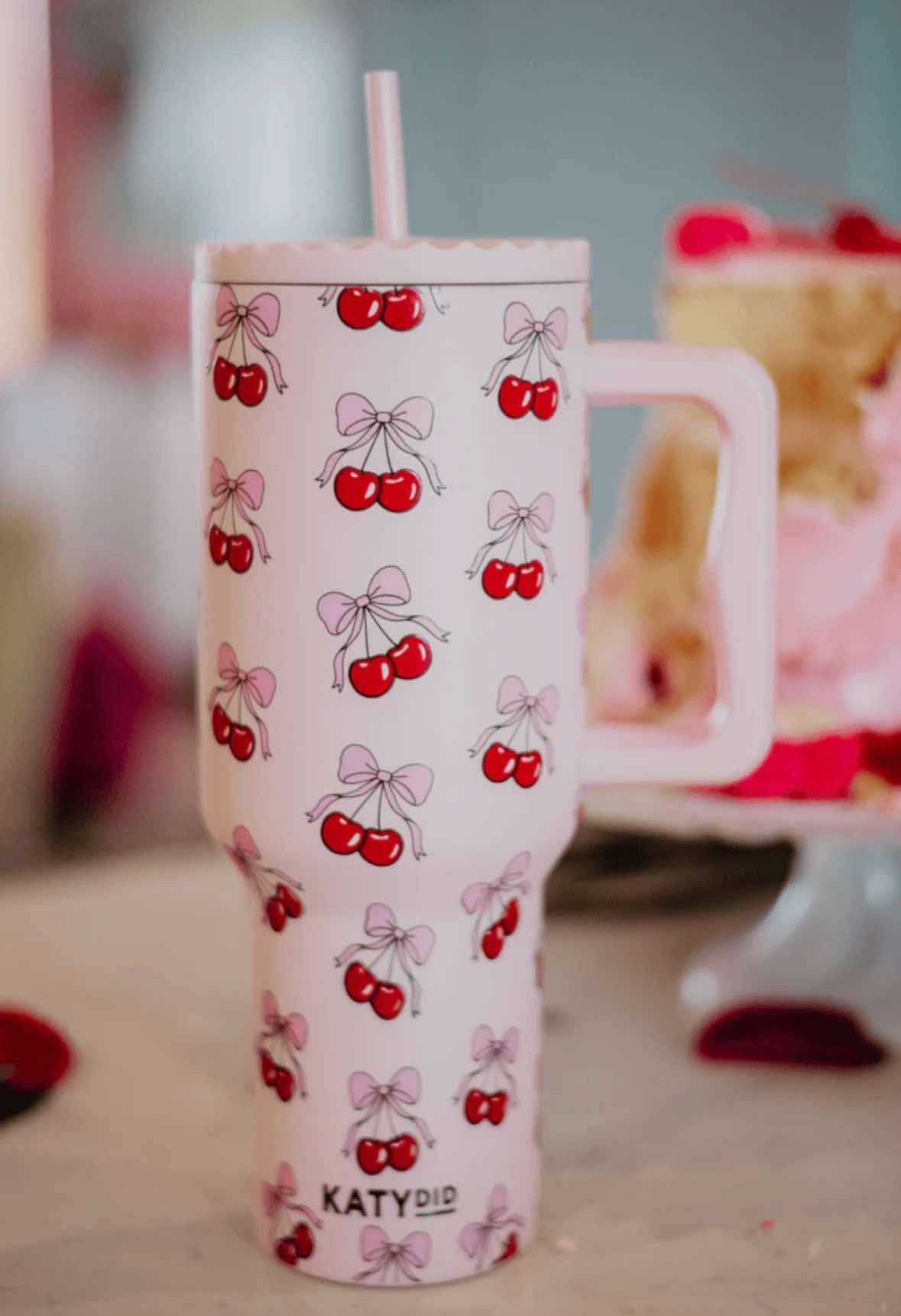 Cherry Bow Stainless Steel Tumbler