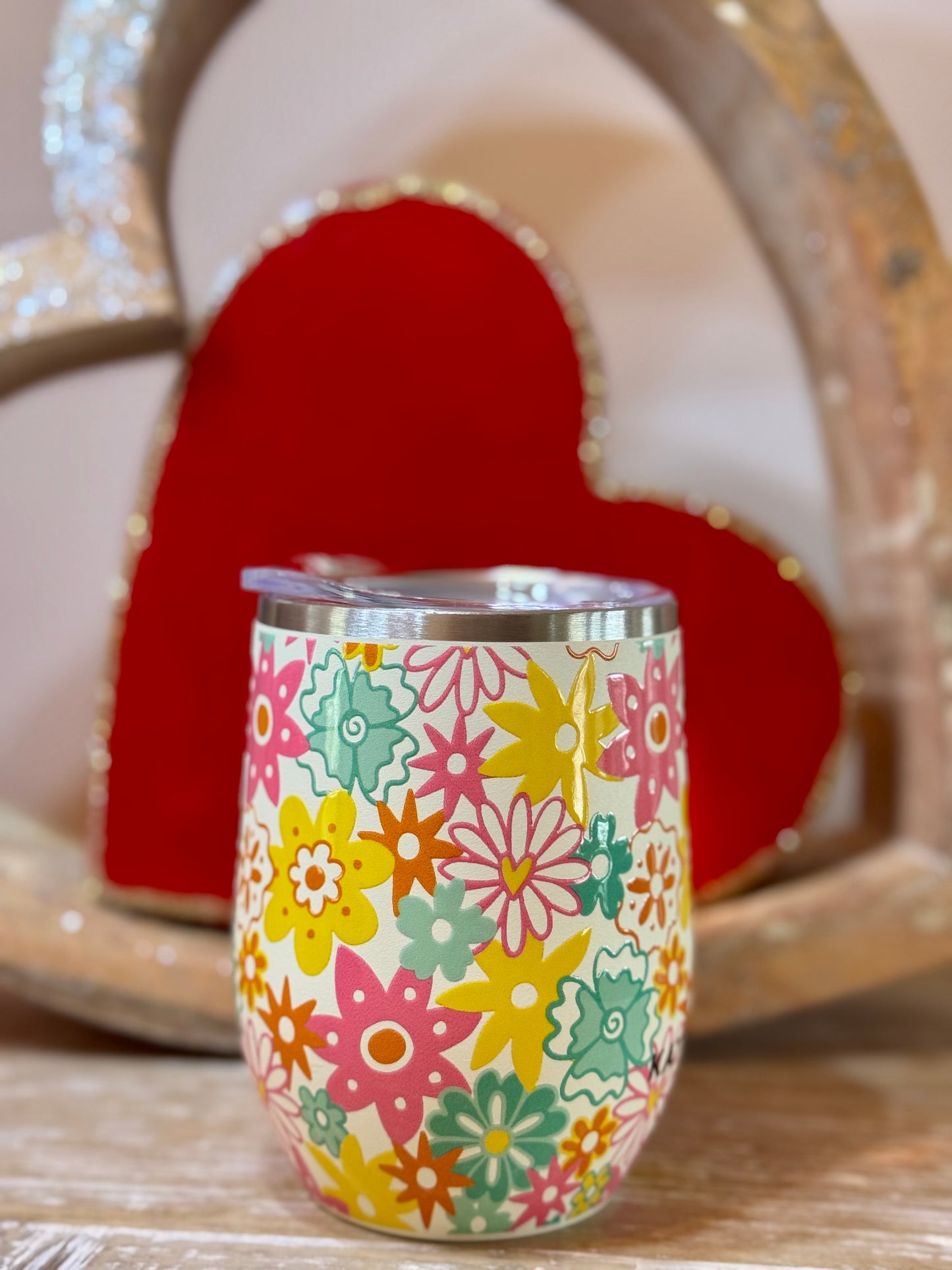 Spring Flowers Wine Tumbler