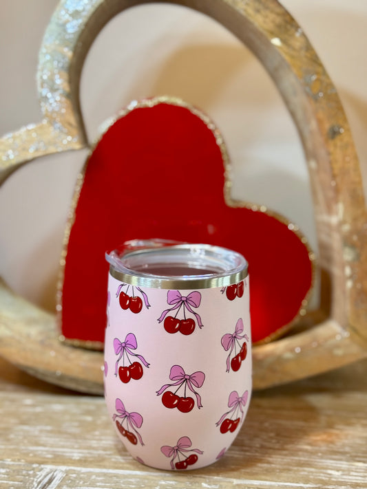 Cherry Bow Wine Tumbler