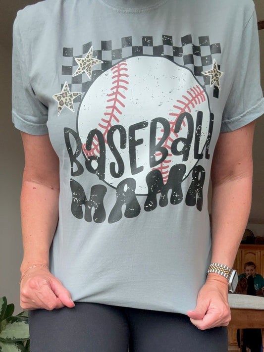 Checkered Baseball Mama