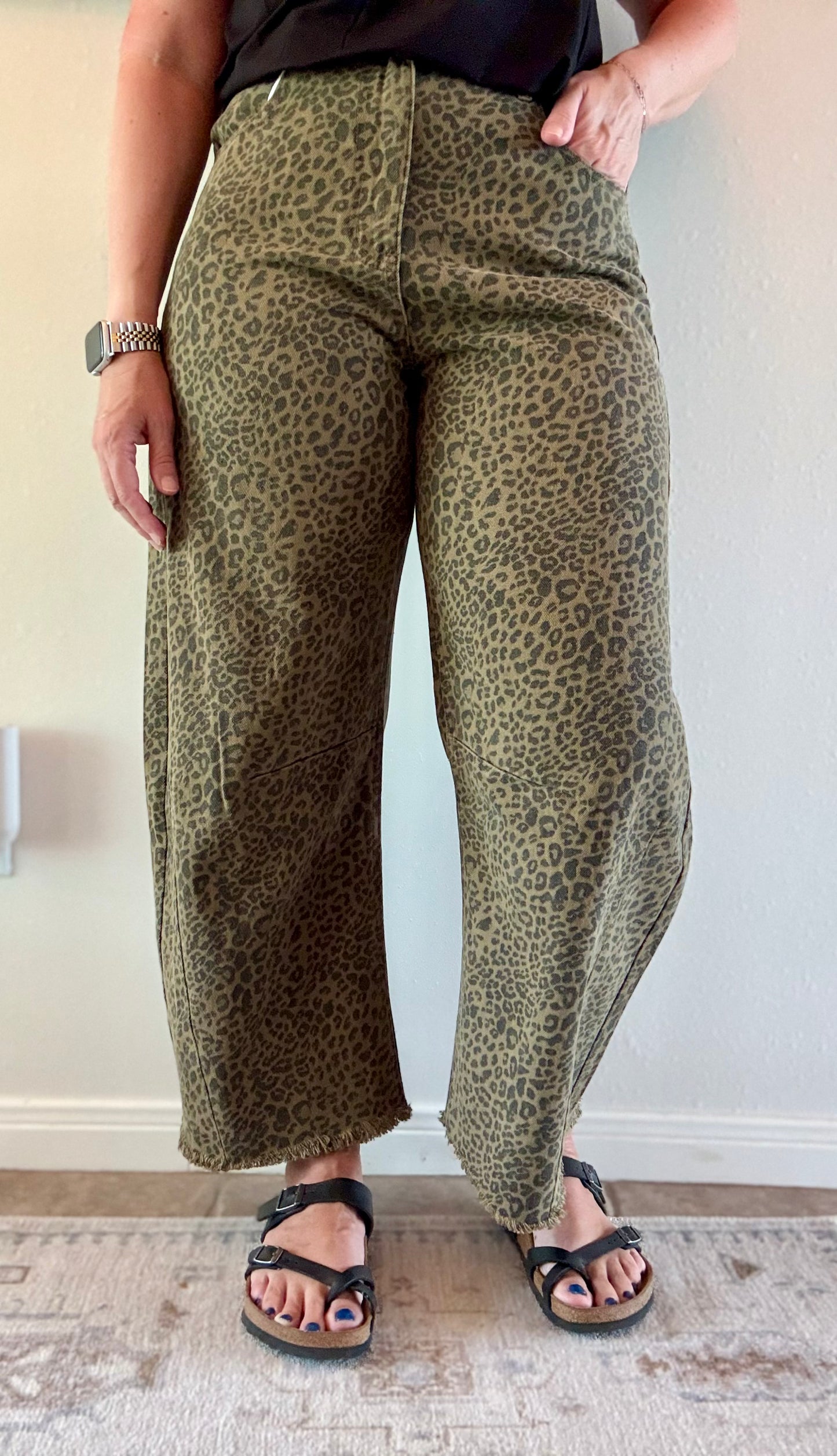 Cheetah Barrel Jean