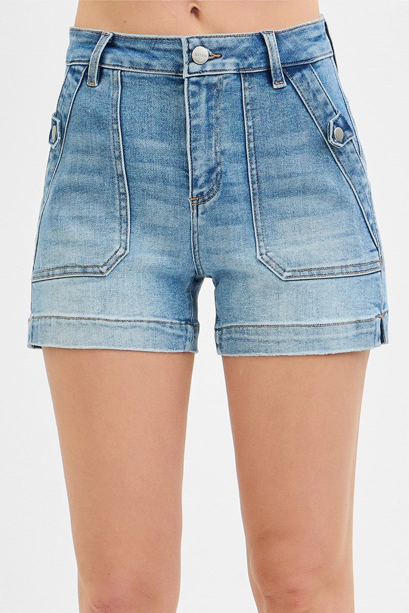 Risen High Rise Patch Pocket Shorts