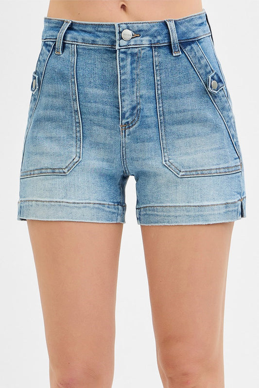 Risen High Rise Patch Pocket Shorts