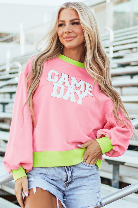 Pink Game Day Glitter Sweatshirt