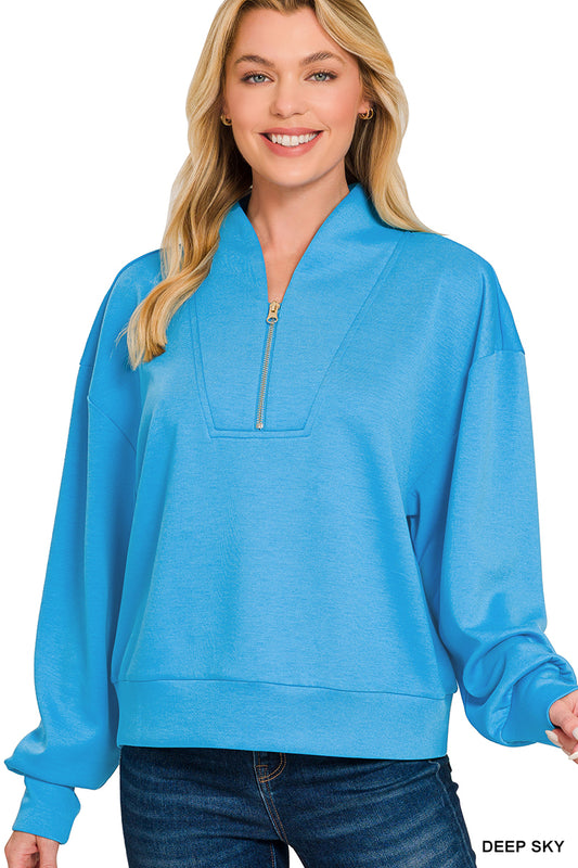 Scuba 1/2 Zip Pullover in Deep Sky Blue