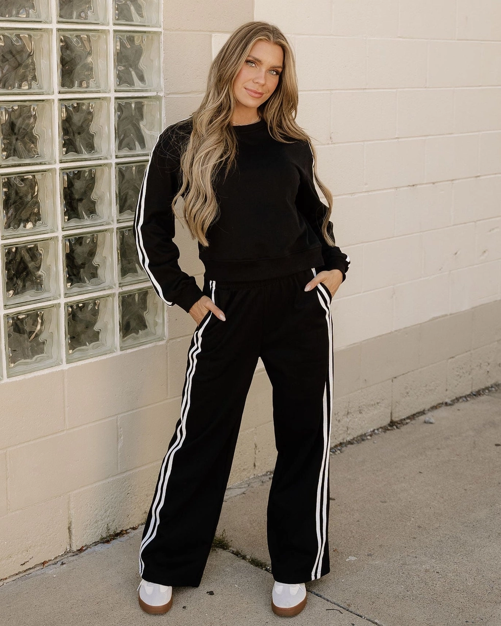 Varsity Athleisure Set Black